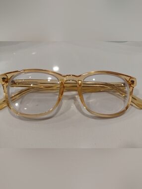 Translucent Amber Round Eyeglasses